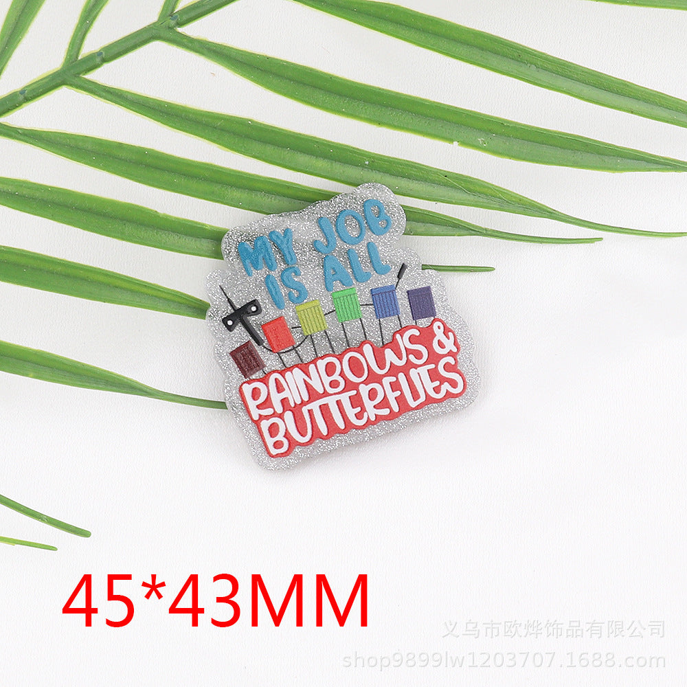 Wholesale 10pcs FlatBack Loose Powder Cartoon Acrylic Pin Cute DIY Patch